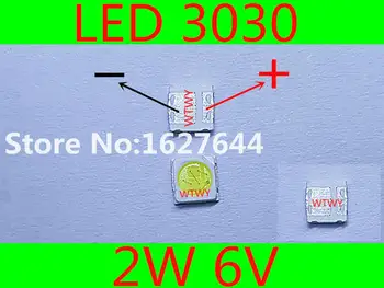 100 EVERLIGHT High Power LED-es Háttérvilágítás 2W 6V 3030 hideg Fehér LED LCD TV Háttérvilágítás Alkalmazás