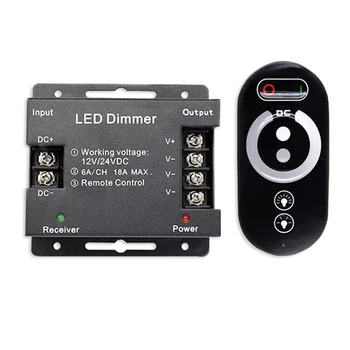 18A Egyszínű LED Vezérlő Dimmer 12V 24V A RF Vezeték nélküli, Érintőképernyős Távirányító egyszínű Fény, Bár