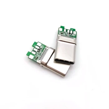 1db USB 3.0 8 Pin-kód C Típus a lemez PD gyors töltés Csatlakozó férfi Csatlakozó aljzat Átmenő furatot 8 Csapok Támogatás PCB-Testület
