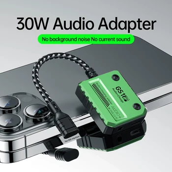 2-in-1 Audio Testület Fejhallgató-Csatlakozó Típus-C-3,5 mm-es 30W hangkártya Nincs háttérzaj Kiegészítők IPad/iPhone 14 Pro Max