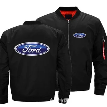 2023 Új Őszi Téli Repülés Kabát Ford Embléma Kabát Férfi Női Meleg Alkalmi Cipzár Baseball Dzseki