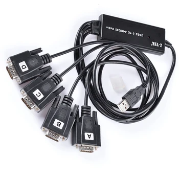 4-port USB 2.0, hogy 4X RS232 soros kábel elosztó átalakító ZE552A(FTDI Chipset+win 10 támogatott)