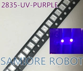 50pcs Diódák 2835 3528 SMD UV LED-Lila Lámpa Gyöngy 395 - 410nm Ultraibolya Fényt fénykibocsátó Diódák Ultra Violet SMT LED Gyöngy Lámpa