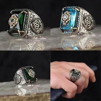 A Férfiak Vintage Kézzel Készített Titokzatos Totem Gyűrű Ősi Ezüst Színű Esküvői Jegygyűrűt Parti Ékszer Ajándék-Accessor