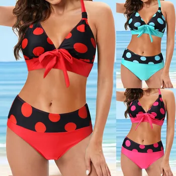 A Nők Plus Size Nyomtatás Bikini Swimjupmsuit Fürdőruha Strandcuccot Párnázott Fürdőruha Két Darab Fürdőruha