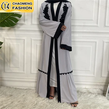 Abaya Dubai Arab Muszlim Divat Hidzsáb Ruha Egyszerű, Elegáns Törökország Fekete Hímzett Női Kimonó Köntös Török Iszlám Ruházat