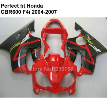 ABS műanyag burkolat, a Honda CBR600 F4i 04 05 06 07 fekete piros burkolat, kit CBR600F4i 2004-2007 HZ145