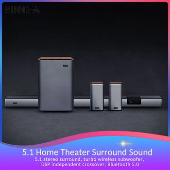 BINNIFA 5.1 Surround Hangzás házimozi Élő-3Plus Mélysugárzó Hangszóró Projektor TV DSP HIFI Audio Bluetooth 5.0 Turbo Bass