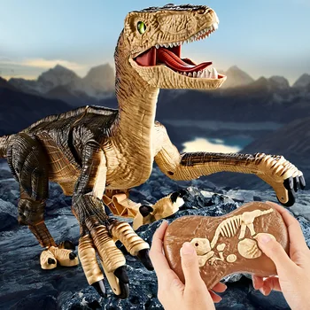 Elektromos Dinoszaurusz Raptor Velociraptor Távirányító Játékok Ordít Séta Fény Állat Modell Gyerek Játékok Fiúk Ajándékok