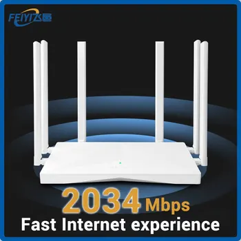 FEIYI AC2100 Wifi Router kétsávos Gigabit 2.4 G 5.0 GHz-es 2034Mbps Vezeték nélküli Router, Wifi Ismétlő, illetve a 6 Magas Antennával