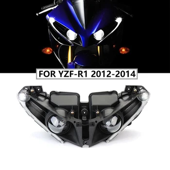 Fekete Motorkerékpár Első Fényszóró Fényszóró Szerelvény A Yamaha YZF-R1 YZF R1 2012 2013 2014