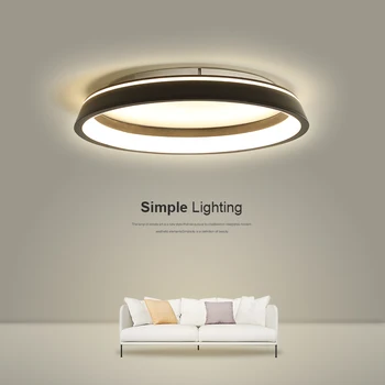 Fekete Vagy Fehér Modern, Egyszerű LED-es Mennyezeti Lámpa Étkező Nappali, Felületre Szerelhető Hálószoba, Konyha Home Deco Kerek Panel Lámpa