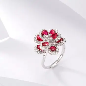 FIY Természetes 3.066 ct-Piros Rubin Gyűrű Gyémánt Ékszer Évforduló Női Gyűrűk a Nők Jól Gyűrűk Valentin Napi Ajándékok