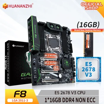 HUANANZHI X99 F8 LGA 2011-3 XEON X99 Alaplap Intel E5 2678 v3 1*16G DDR4 NON-ECC memória combo kit meghatározott NVME SATA