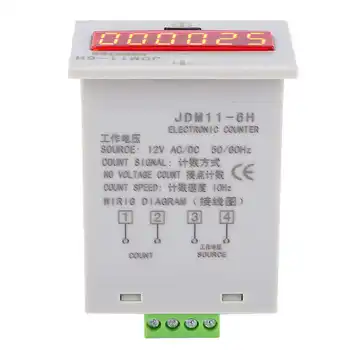 JDM11-6H Nincs Feszültség Számláló 6 Számjegy Elektronikus Digitális LED Kijelző Számláló Relé 0-999999 Számlálási Tartomány