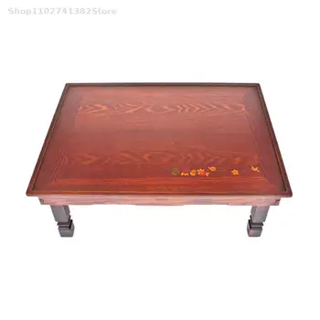 Kis Téglalap Koreai Asztal Összecsukható Láb Nappali Tea Asztal Hagyományos Ázsiai Stílusú Antik Bútorok Alacsony Étkezési Fa Asztal