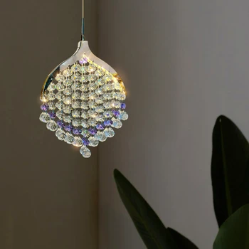 Lila Fishtail Kristály Csillár Tervező Medál Lámpa a Konyhában Szobás Luxus Esztétikai Szobában Lakberendező Világítási Berendezés