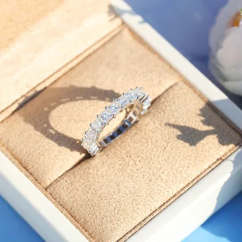 Luxus Női Gyűrű Jeget, Cirkon Ezüst Színű Esküvői, Eljegyzési Gyűrűk, Esztétikai Kiegészítők, Nagykereskedelmi Női Ékszerek KAR218