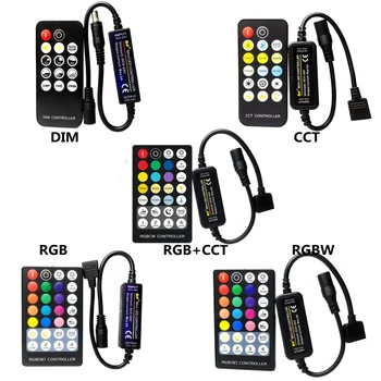 Mini LED Dimmer Vezeték nélküli Távirányító LED Vezérlő DC5-24V DIM/KVT/RGB/RGBW/RGB+CCT 2Pin/3Pin/4 tűs/5Pin/6Pin LED Szalag Lámpa