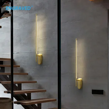 Modern Réz Cső LED Fali Lámpa Alsó -, Felső Háttér Szemközti Falon Fény Éjjeli Előszoba-Folyosó Arany Gyertyatartó
