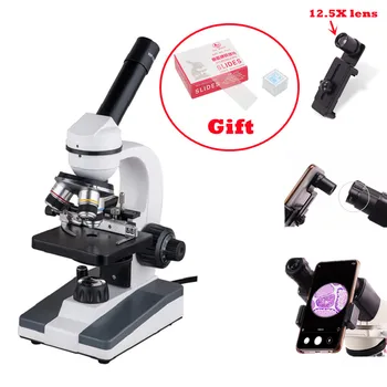 Monokuláris 40X-640X Biológiai Mikroszkóp Tanuló Tanári Mikroszkóp