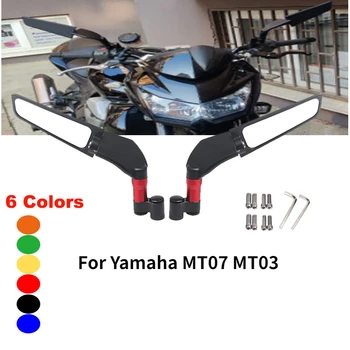 MT03 MT07 Visszapillantó Tükör Yamaha MT-07 MT-03 MT 03 07 Szél Szárnya Forgatható Oldalon Hátrameneti Tükrök Retroviseur Espelhos Moto