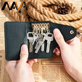 MVA Kulcs Esetekben Bőr Keychains a Hasp Kulcs Szervező Kulcstartó Unisex Divat Valódi Marhabőr Kártya & Autó Keywallet