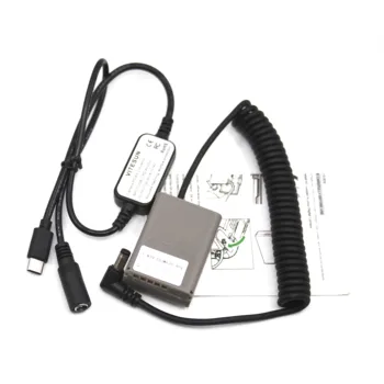 PS-BLN1 Dummy Akkumulátor BLN-1 Tavaszi DC Csatlakozó + USB-C-Típusú hálózati Kábel Női Plug az Olympus OM-D E-M1 PEN-F-E-P5 E-M5 E-M5II