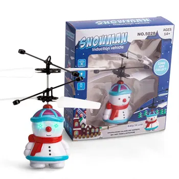 Repülő Hóember Repülőgép LED Gesztus Indukciós Töltés USB-kábel Mini Helikopter Gyermekek Felfüggesztett Játékok Karácsonyi Ajándékok AC105