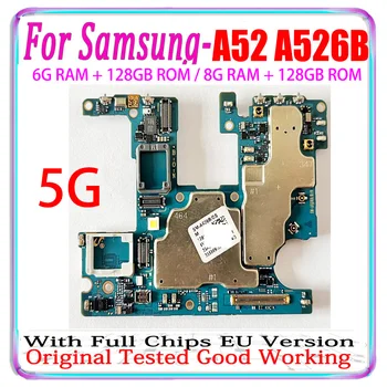 Samsung Galaxy A52 A526B Alaplap 5G Teljes munkaidő 100% Eredeti Logikai kártya Android Rendszer SM-A526B 256 gb-os Alaplapja