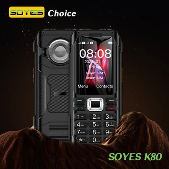 SOYES K80 2G GSM Mobiltelefon 1800mAh Dual SIM Kártyák Dupla Zseblámpa Zseblámpa Hangos MP3 FM Rezgés Elder Mobiltelefon