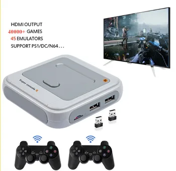 SZUPER KONZOL X Vezeték nélküli Játékos 50000 Retro Játékok Doboz, PSP PS1 TV Projektor Monitor Gaming Játékos Gyerekek Ajándék