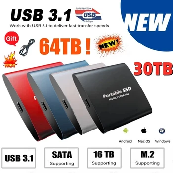 Teljesen Új 1 tb-os SSD-Nagy Sebességű Merevlemez Hordozható Külső ssd Merevlemez USB 3.1 C-Típusú SSD Felület 2 tb-os háttértár