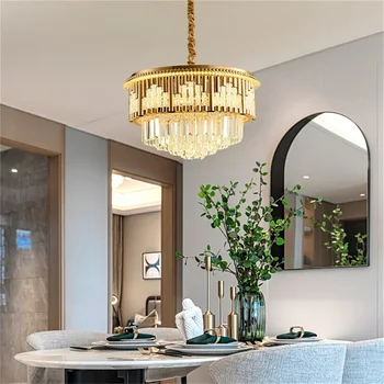 TEMAR Arany Csillár Lámpa, Lámpatestek Luxus Medál Fény Posztmodern Haza LED Dekorációs Nappali Étkező