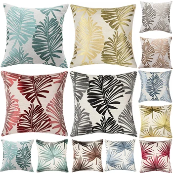 Trópusi növény, pálma levél álom pillangó nyomtatott vászon párnahuzat kanapé huzat kanapé huzat otthoni dekoráció