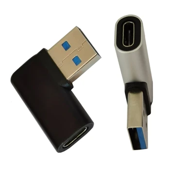 USB 3.0 Férfi C Típusú Női Adapter Csatlakozó USB 3.0 Fejléc 90 Fokos
