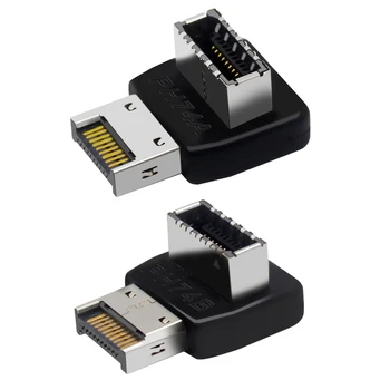 USB 3.1 E Típusú 90 Fokos Átalakító USB-C Header Adapter Első C TÍPUSÚ Csatlakozó a PC Alaplap Belső Csatlakozó