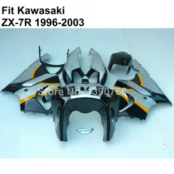utángyártott testrészek burkolat a Kawasaki ninja ZX-7R1996-2002 2003 ezüst zx7r 96-03 burkolat készlet 7 ajándékok OI41