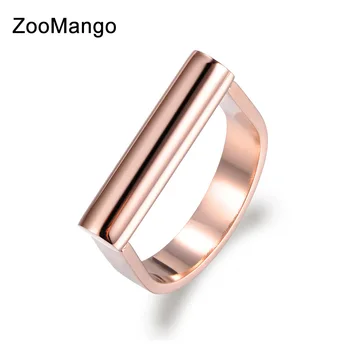 ZooMango Szerelem Design Klasszikus Gyűrű, Titánium Rozsdamentes Acél Eljegyzési Gyűrűk Női Arany Színű Ékszert ZR17042
